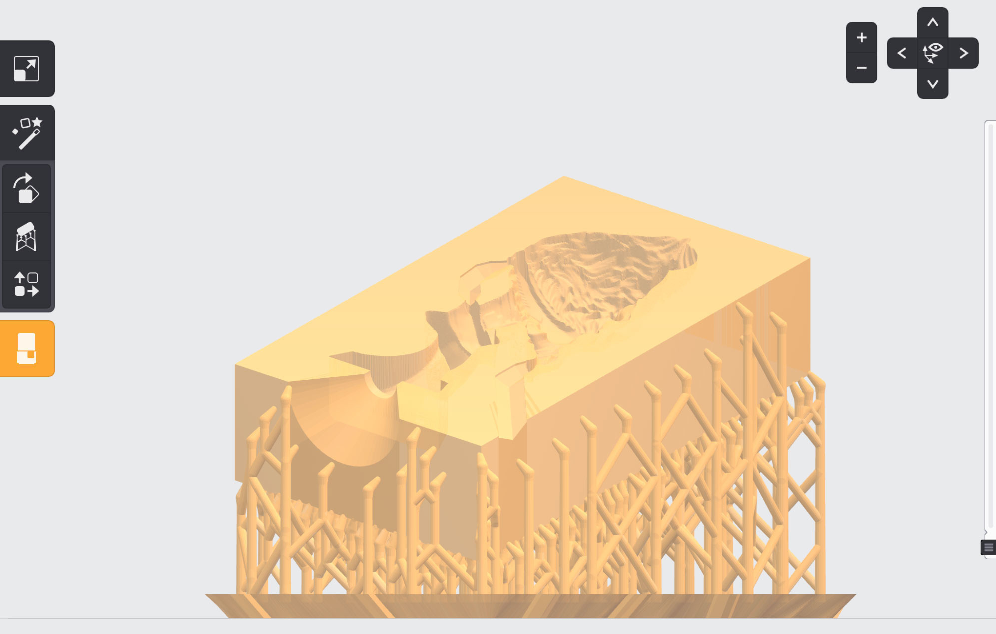 Полость части двухсоставной формы в PreForm направлена вверх