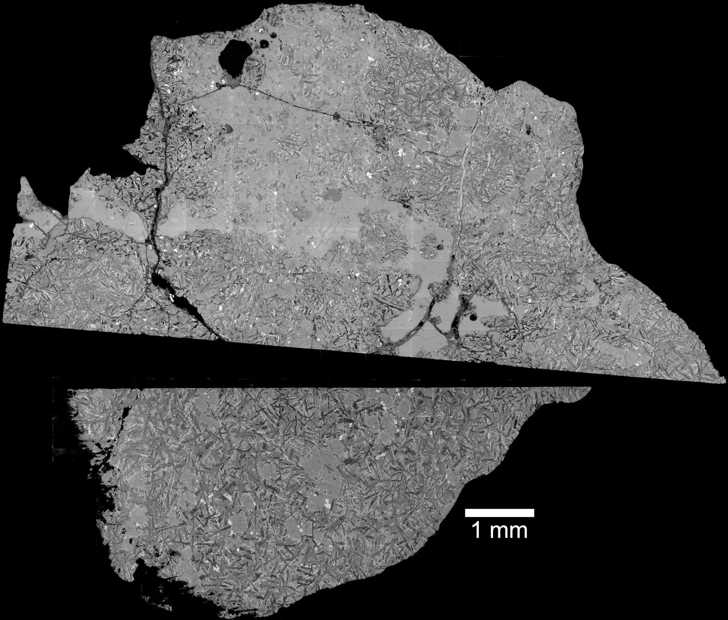Изображение образца Northest Africa 16286, полученное с помощью сканирующего электронного микроскопа.